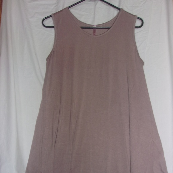Cool Melon Tops - Long slinky Silky Tank Top Style Cool Melon Mauve
